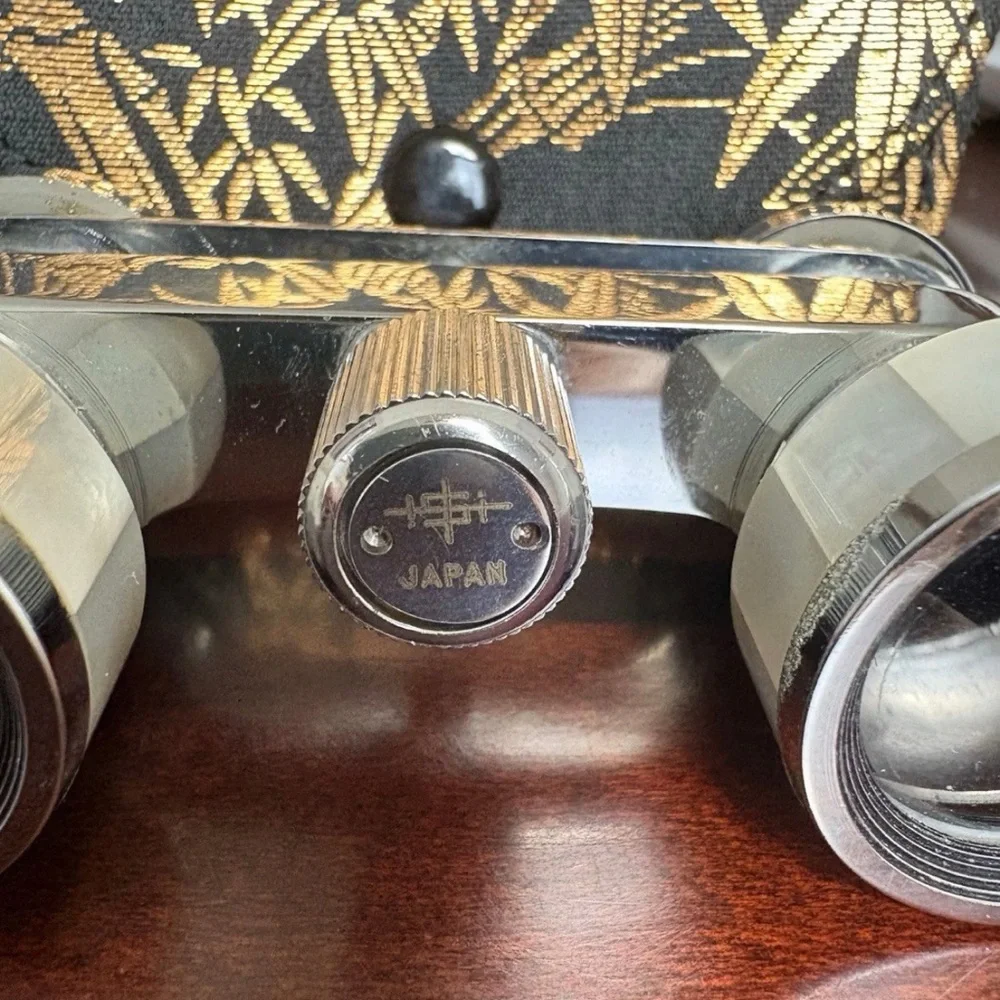 Vintage Opera Glasses with Floral Case